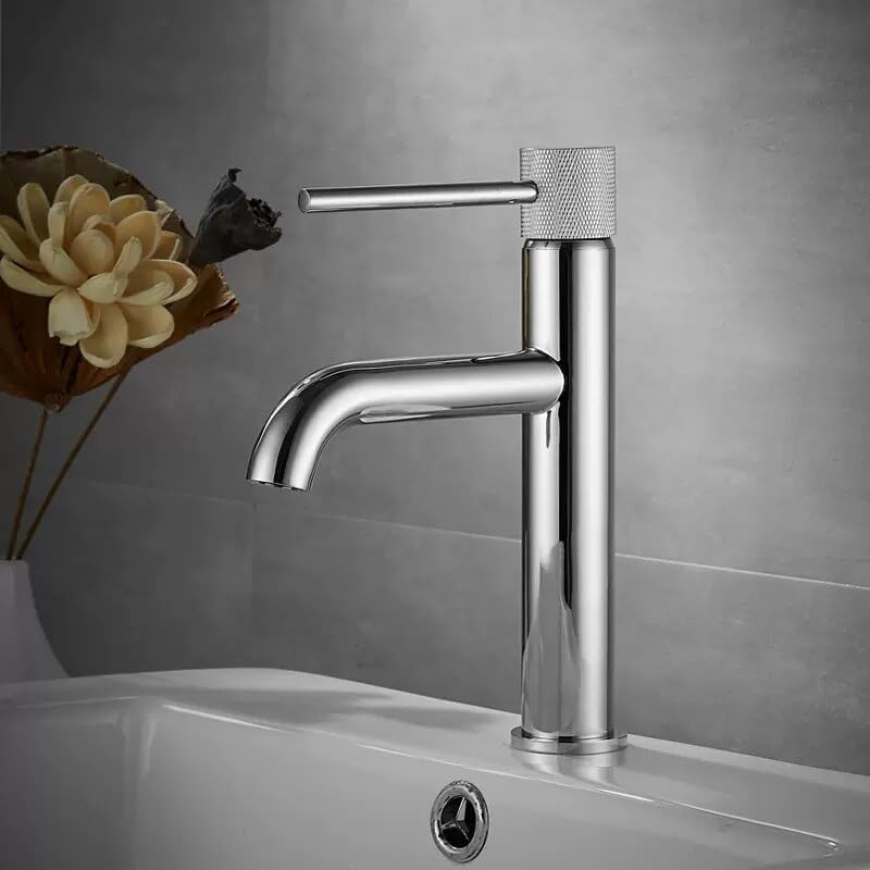 Robinet de laiton pour évier de salle de bains au design chromé durable