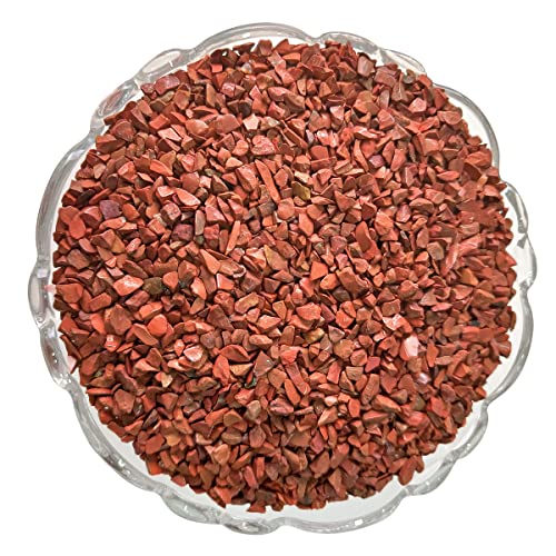 Image of Healing Crystal Chips for Vastu Natural Red Jasper Chips Stone 50 Gm Red Jasper Crystal Stone Chips Dust Raw Rough Stone for Reiki Healing Meditation