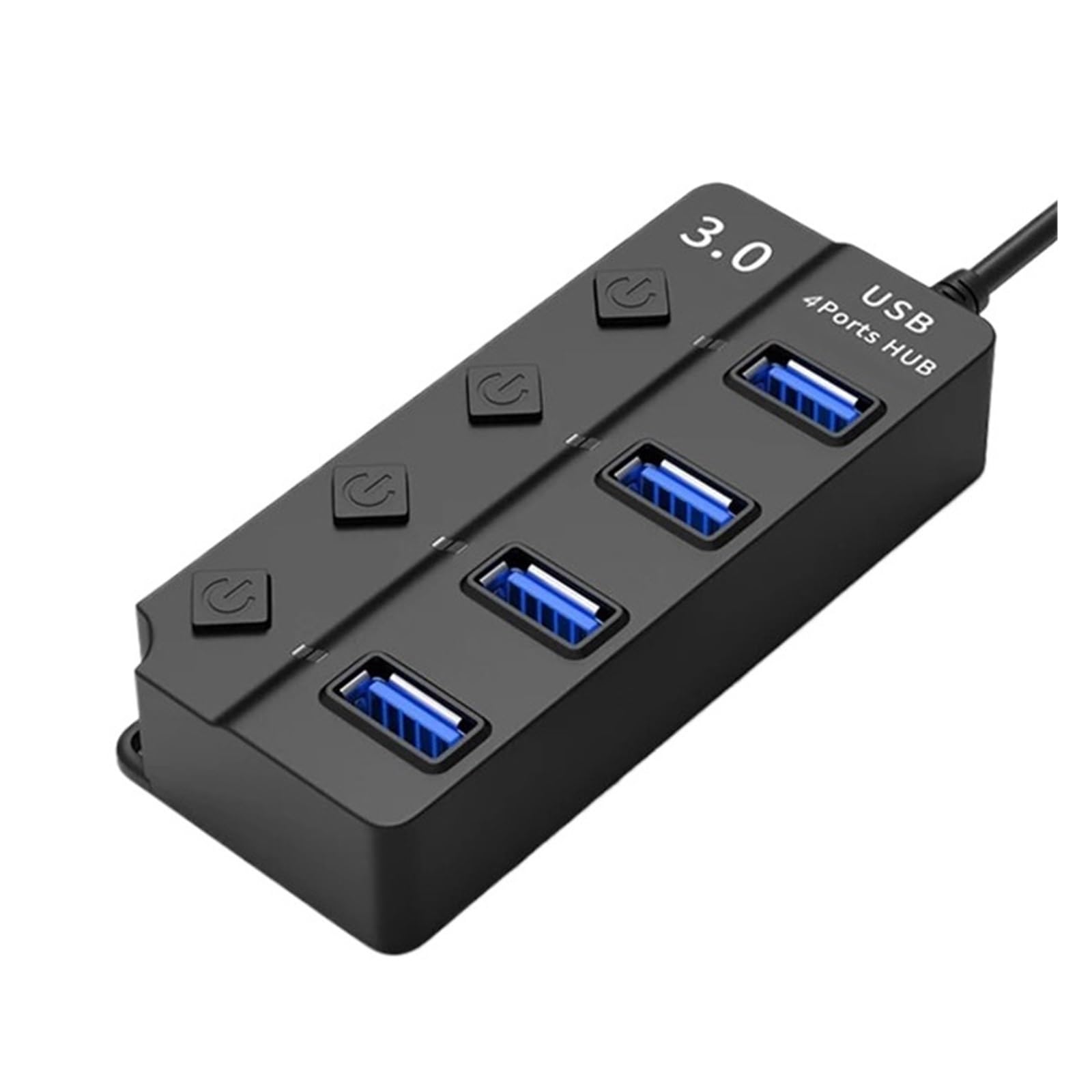 Hub USB 3.0 Szybka Prędkość 4/7 Port Z Przełącznikiem Zasilacza Wskaźnik LED Do Laptopa Akcesoria Komputerowe HUB3 MożLiwość Szybkiego łAdowania(4 port with plug)