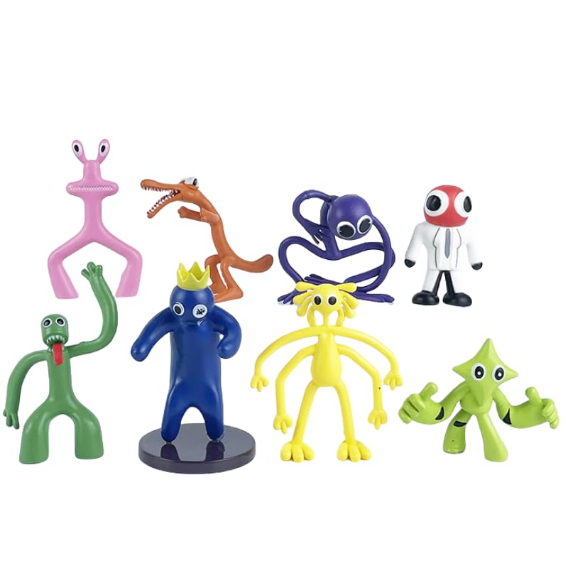 REOZIGN Rainbow Friends Figur Acht Q Version Rainbow Friends Figur Mobile 10 cm/3 9 Zoll Anime Modell Desktop Ornament Geschenke