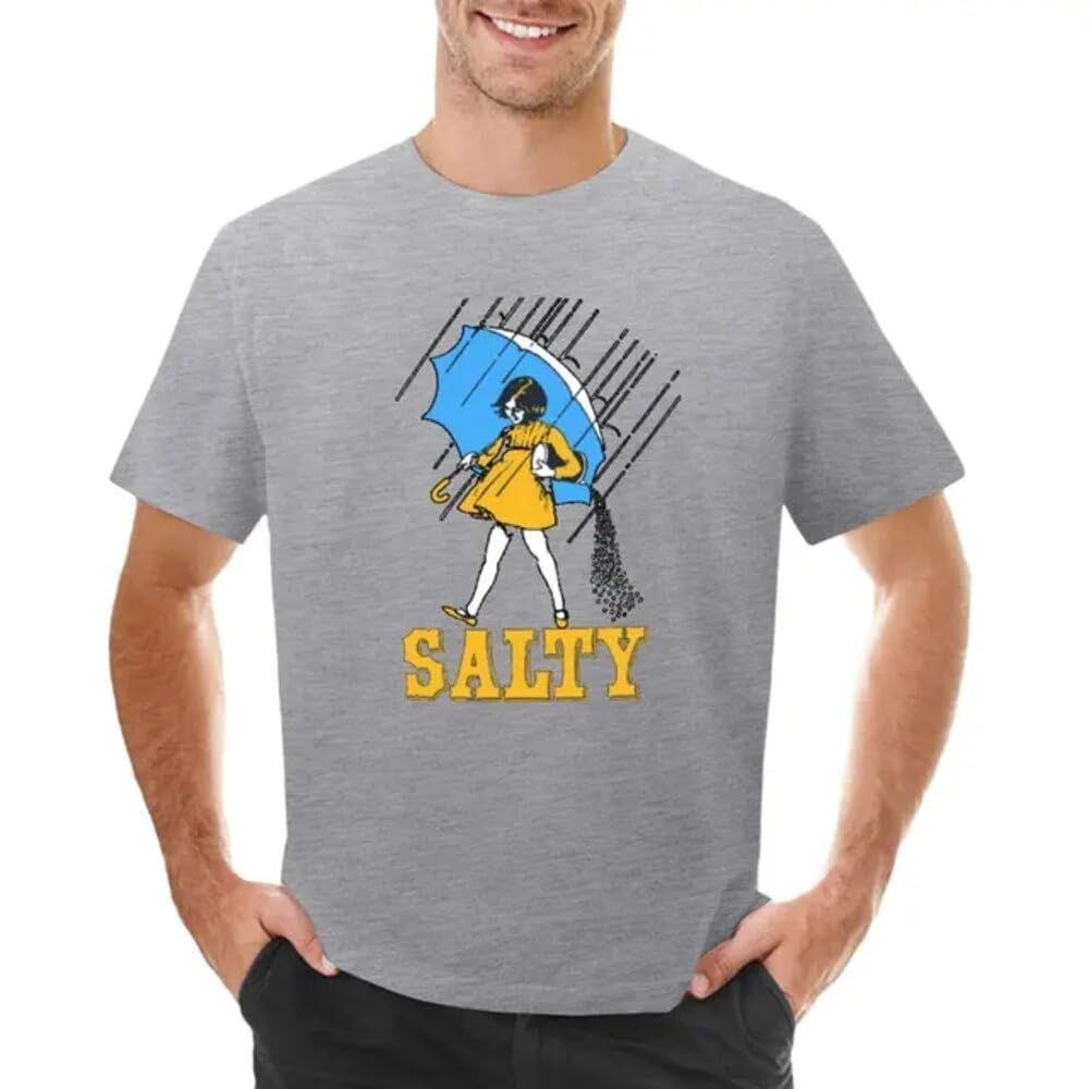 NAXVBEOD Don’T Be A Salty T-Shirt Anime Vintage Funny t Shirts for Men Grey S
