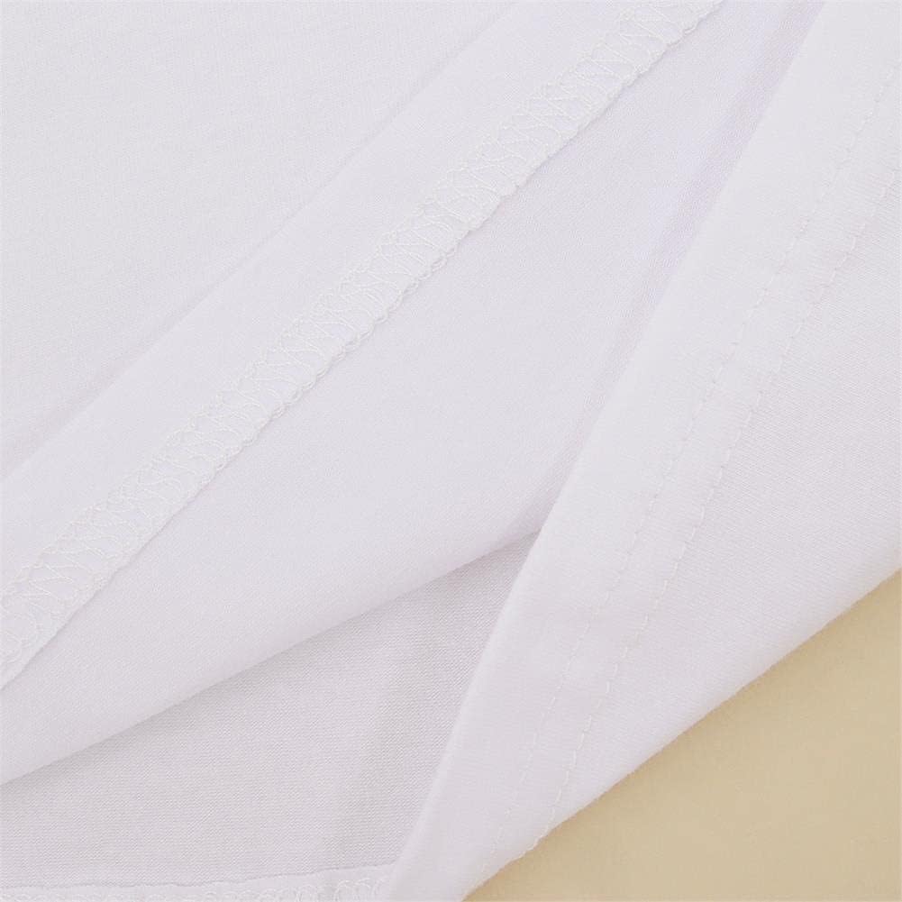 MODNTOGA Kids Baby Girl Long Sleeve Collar Shirt Toddler White Blouse Puff Short Sleeve T-Shirt Solid Color Basic Top Bottom - Image 6