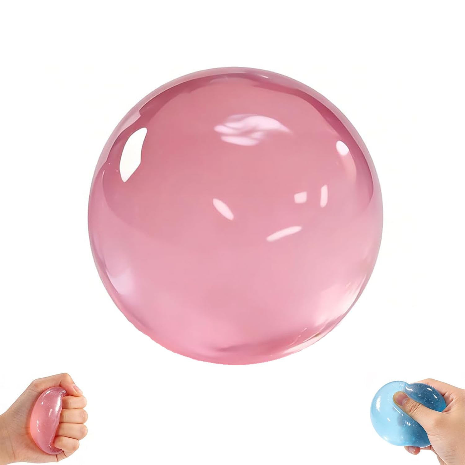 Coconut Oil Ice Cube Butter Stress Ball for Focus Enhancement for Management, Pink Toy for Office and Study Sessions, Portable Sensory Ball for Commutes and Gatherings-image-15