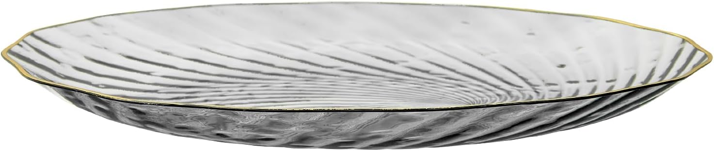 PLASTICPRO 30 Pack Elegant Plastic Plates 7 inch Clear with Gold Rim Spiral Design Disposable Plastic Dinner Plates - Image 9