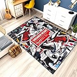 Custom Sneaker Collection Rug Full Size, Personalized Name Design, Anime Style Athletic Shoes Pattern, Modern Living Room Carpet 51