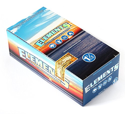 1 Box (25 Packs) x ELEMENTS Ultra Thin Rice Paper Size 1 1/2 - Total 825 Papers