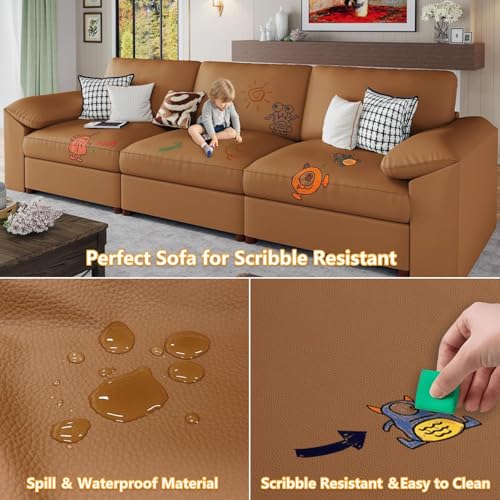 Luxury Faux Leather Reclining Sofa