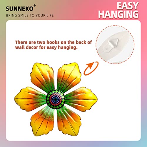 SUNNEKO 3er-Set Große Metall-Kolibri-Gartenornamente für Außenbereich – Wanddeko aus Metall, Große Kolibri-Dekorationen für Garten, Schuppen, Zaun, Hof und Wandaufhängung