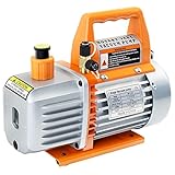 JIFETOR 3.5CFM Vacuum Pump Kit, 1/4HP 110V 60HZ 5Pa Single Stage Rotary Vane Vacuum Pump, Use for AC...