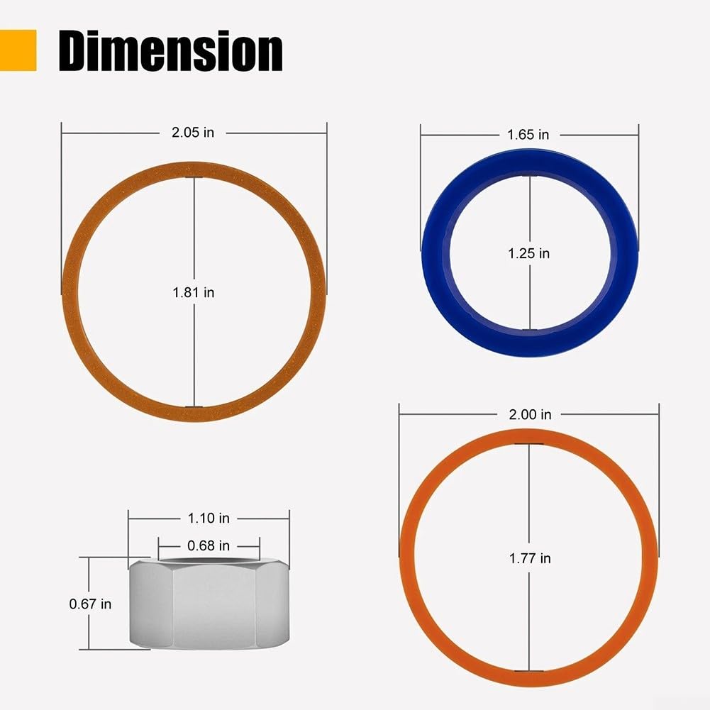Oniissy Kit guarnizione idraulica, Per Bobcat 444/500/642/643 escavatori serie, Sostituzione guarnizione cilindro idraulico, Kit guarnizione 6803329 7137769