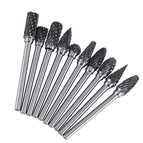 10 stuks wolfraamcarbide draaibeitel, staalvijlen, freesset, 3 mm schacht, multifunctionele schacht, diameter van de snijkop 6 mm (dubbel patroon) - Image 8