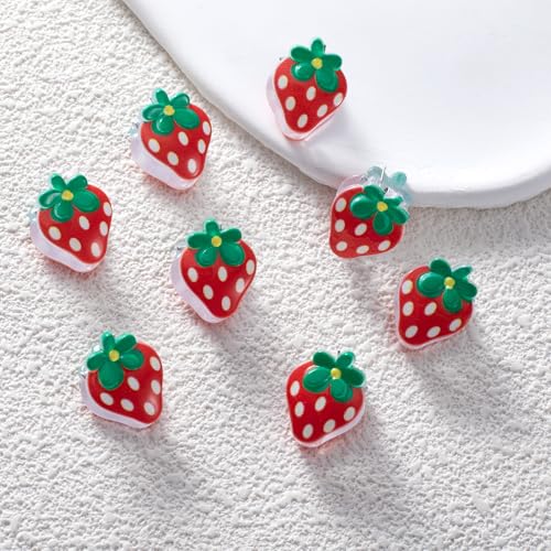 20 piezas Pinzas Mini Fresas Rojas para Cabello miniatura 3