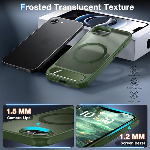 Coque iPhone 16e/17e avec chargement sans fil 2en1 et support intégré - 6