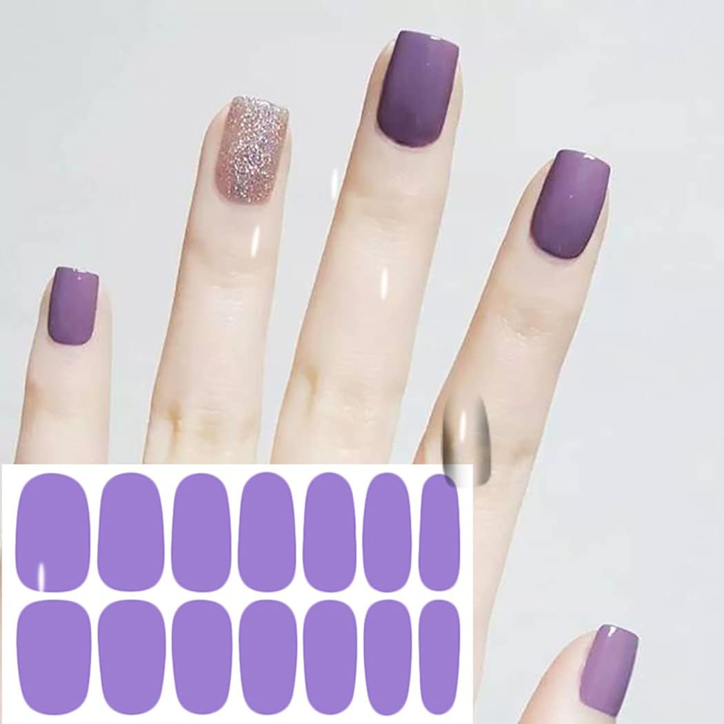 WOKOTO 20 Sheets Solid Color Nail Polish Strips with Nail File, Self-Adhesive Nail Polish Stickers Full Nail Wraps for Women Nail Art Gel Strips Wraps Stick On Nails Stickers Nails Color Strips