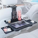 Station de Travail Polyvalente: Transformez l'arrière de votre voiture en bureau mobile grâce au support pour ordinateur intégré et au logement pour smartphone facilitant ainsi le travail à distance ou le divertissement des passagers lors de longs trajets