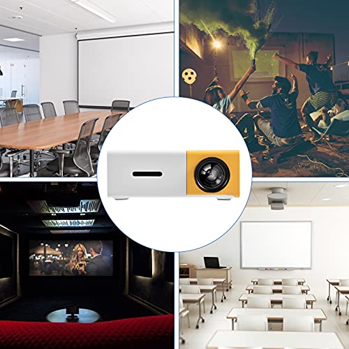 Mini Beamer Portable 320 * 240 Fysieke resolutie LED Beamer voor Home Theater Projector Ondersteuning 1080P HDMI, AV, USB, Laptop PC Telefoon Binnen/Buiten Pocket Projector Gift (Geel) - Image 7
