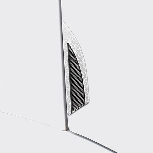 Miniatura 4 de 2 calcomanías universales de fibra de carbono para guardabarros de automóvil, protección lateral del automóvil, decoración de seguridad reflectante
