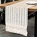 OurWarm Natural Macrame Table Runner Cotton Crochet Lace Boho Wedding Table Runner with Tassels for Bohemian Rustic Wedding Bridal Shower Home Dining Table Decor, 12 x 108 Inch