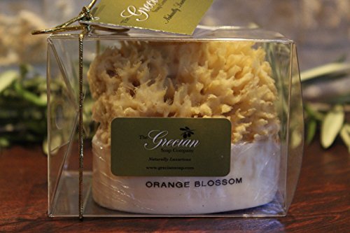 Goat's Milk & Olive Oil Soap with an Embedded Natural Sea Sponge (Orange Blossom)