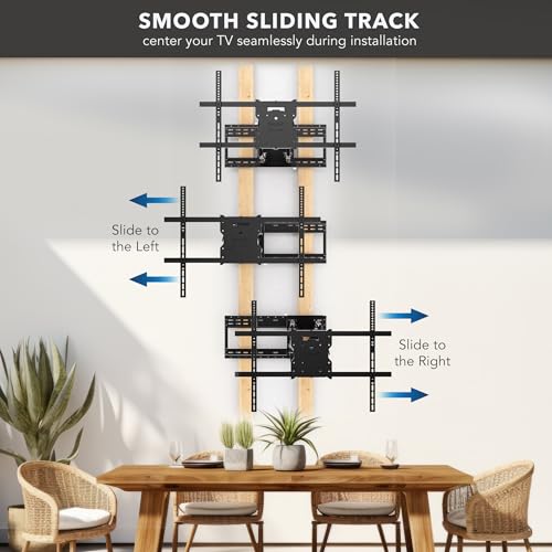 Image of Mount-It! The Beast Outdoor TV Wall Mount, Heavy Duty Weatherproof Full Motion TV Mount for 60-110 Inch TVs, 275 lb Capacity, 39 inch Extension, Swivel, Tilt, Max VESA 800x600