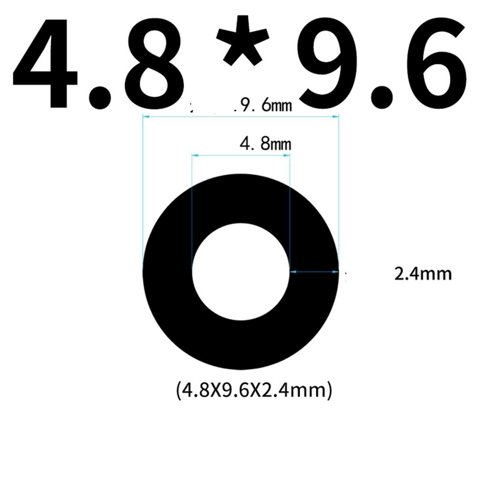 Tubo de bomba peristáltica, manguera de laboratorio, tubo de bomba de precisión de alto rendimiento de 1 m(4.8 * 9.6 * 2.4mm)