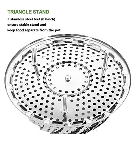 Image of SYGA Stainless Steel Vegetable Steamer Basket /Insert for Pots, Pans, Crock Pots & More. 7.5 inch to 11 inch