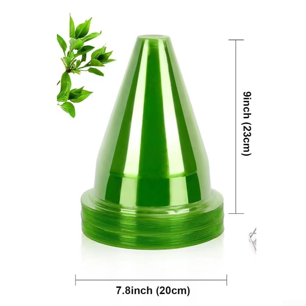 Lot de 12 cloches de protection pour plantes, vertes et transparentes, cloches de jardin pour plantes, dômes réutilisables