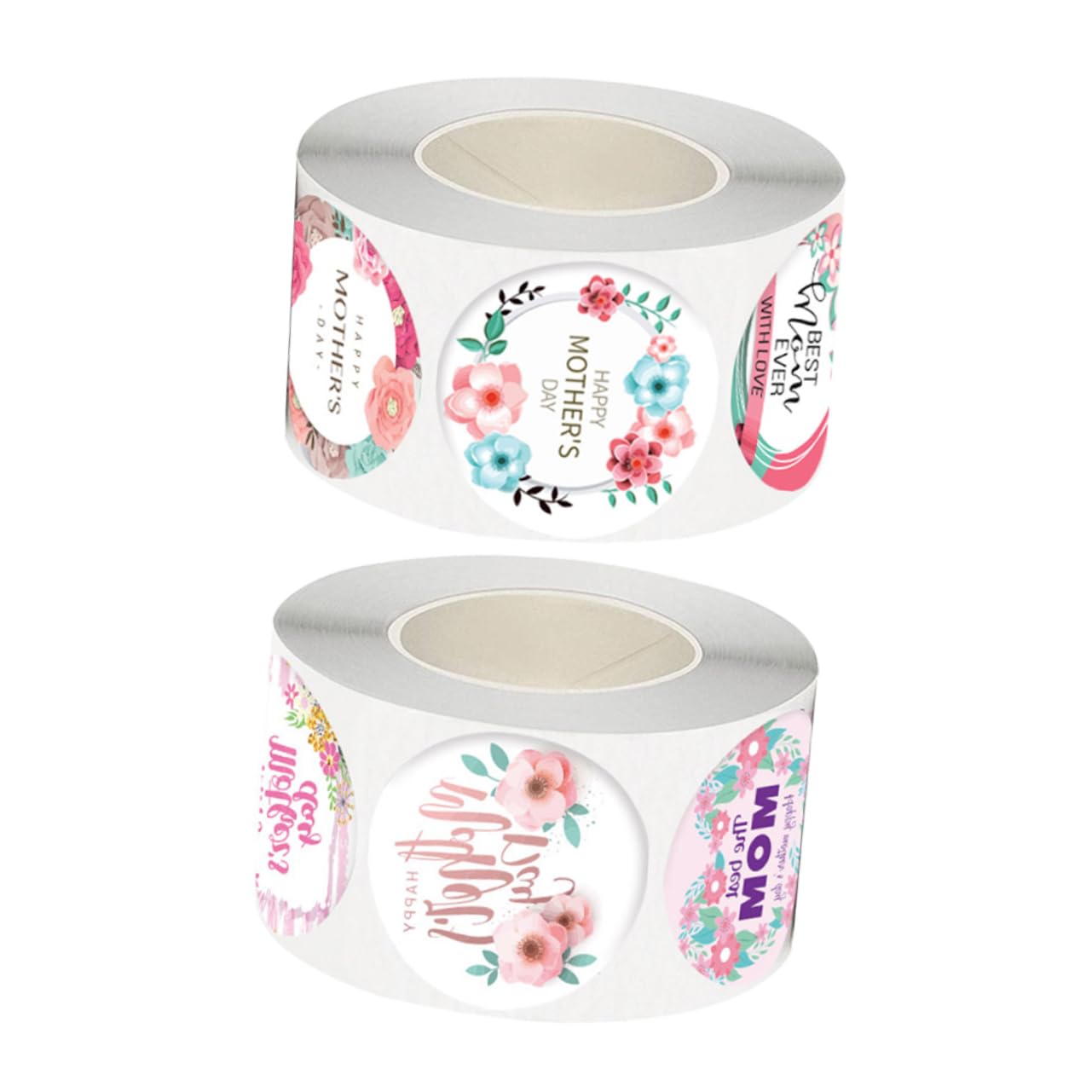 SHINEOFI 8rotoli Etichette Adesive Festa Della Mamma Di Stickers Decorativi Per Regali e Chiusura Buste Facili Da Rimuovere e Adatte Diverse Superfici