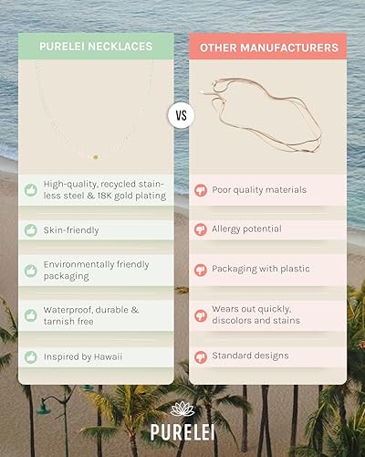 Purelei® Bloomy Necklace – stainless steel jewelry – Waterproof chain – 16-18 inches adjustable length – Fashion jewelry for your individual look4