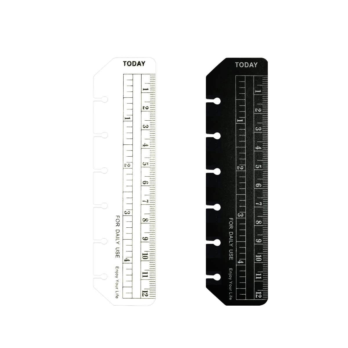 2 Pack A7 6 Holes Binder Ruler Plastic Binder Ruler Waterproof 6 Holes
