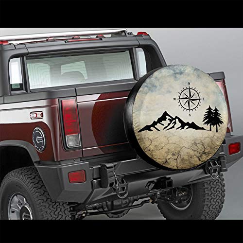 Nature Mountain Compass Spare Tire Cover Wheel Protectors Weatherproof Universal for Trailer Rv SUV Truck Camper Travel Trailer 14" 15" 16" 17" - Image 5