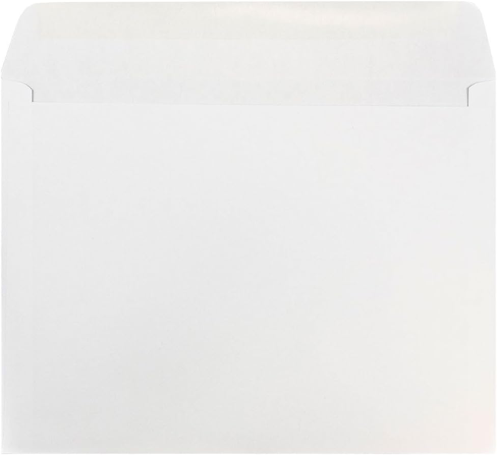 JAM PAPER 6 1/2 x 9 1/2 Booklet Commercial Envelopes - White - 50/Pack : Office Products