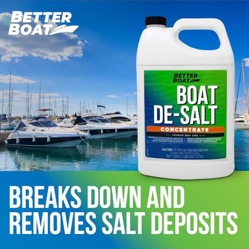 Image of Salt Remover for Boats Concentrate, Marine De-Salt Flusher for Outboard | Inboard Engines, Removes and Prevents Salt Build-Up, Better Boat