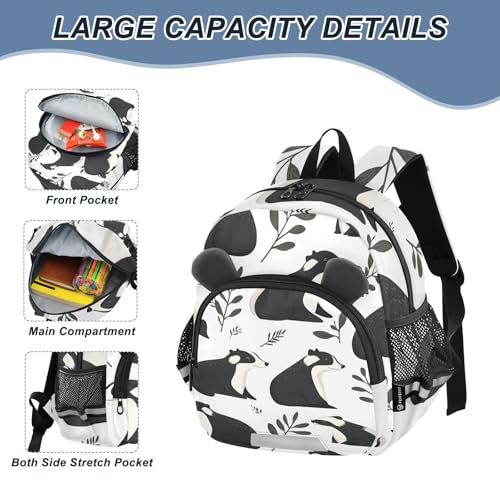 Kid's Backpack for Boys & Girls Toddler Bag Seamless Badger Dogs Backpack with Safety Leash4