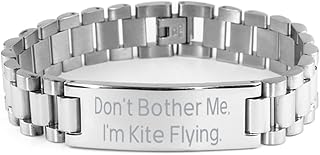 Brilliant Kite Flying Ladder Bracelet, Don't Bother Me, I'm Kite Flying, Surprise Engraved Bracelet For Friends From Friends, Kite flying gifts for, Kite flying gifts for adults, Kite flying toys,, Silver Plated Zinc, Cubic Zirconia