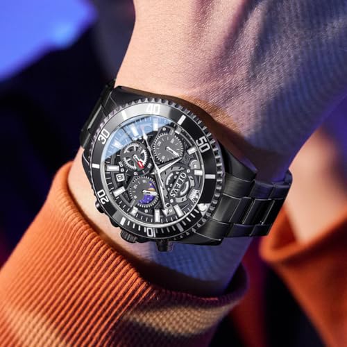 Image of OLEVS Watch for Men Original Branded Premium Mens Analog Quartz Watches Chronograph Stainless Steel 3ATM Waterproof Wrist Watch for Man