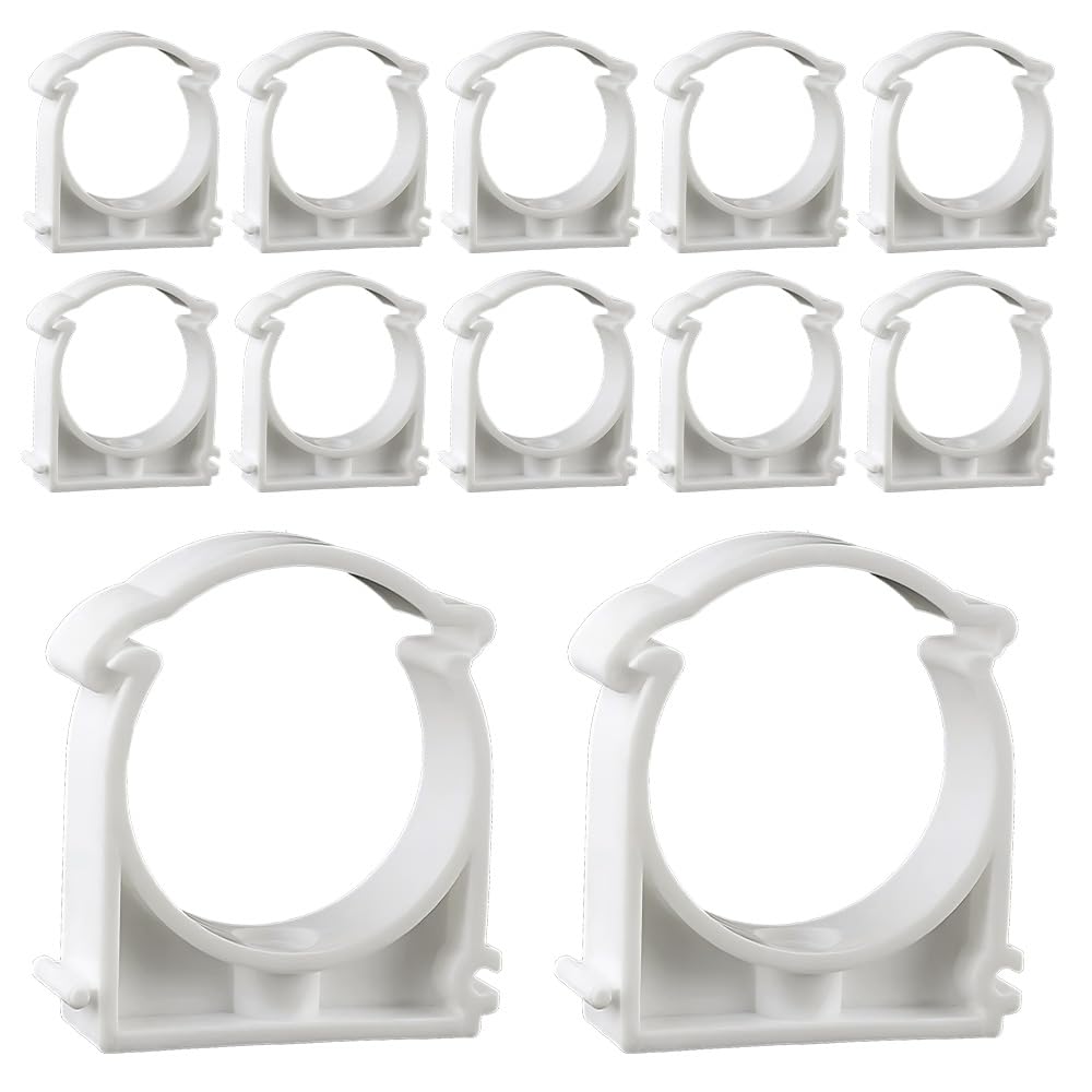 TONGIHS 10 PCS PVC Water Pipe Clips, for for Hoses, Water Pipes, White