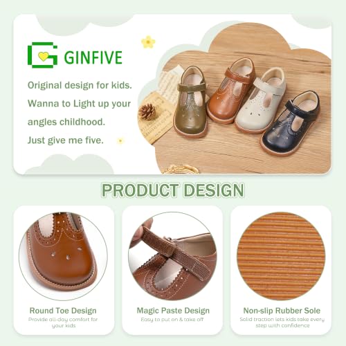 Image of GINFIVE Toddler Girls Mary Jane School Oxford Dress Flat Shoes for Wedding