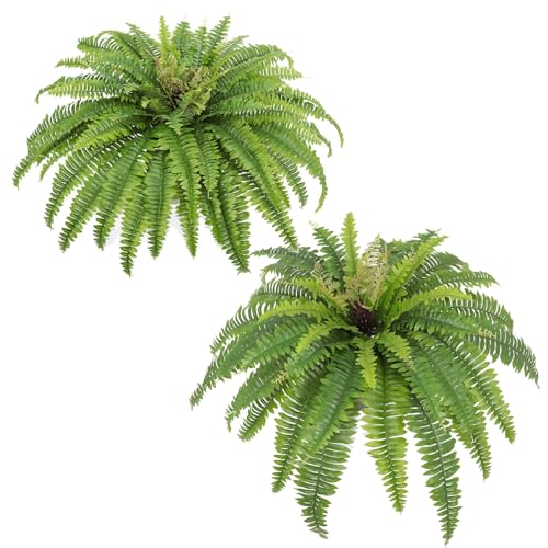 Galebeiren Artificial Ferns for Outdoors, 40in Large Fake Ferns 39 Fronds and 45\" Large Faux Ferns 63 Fronds