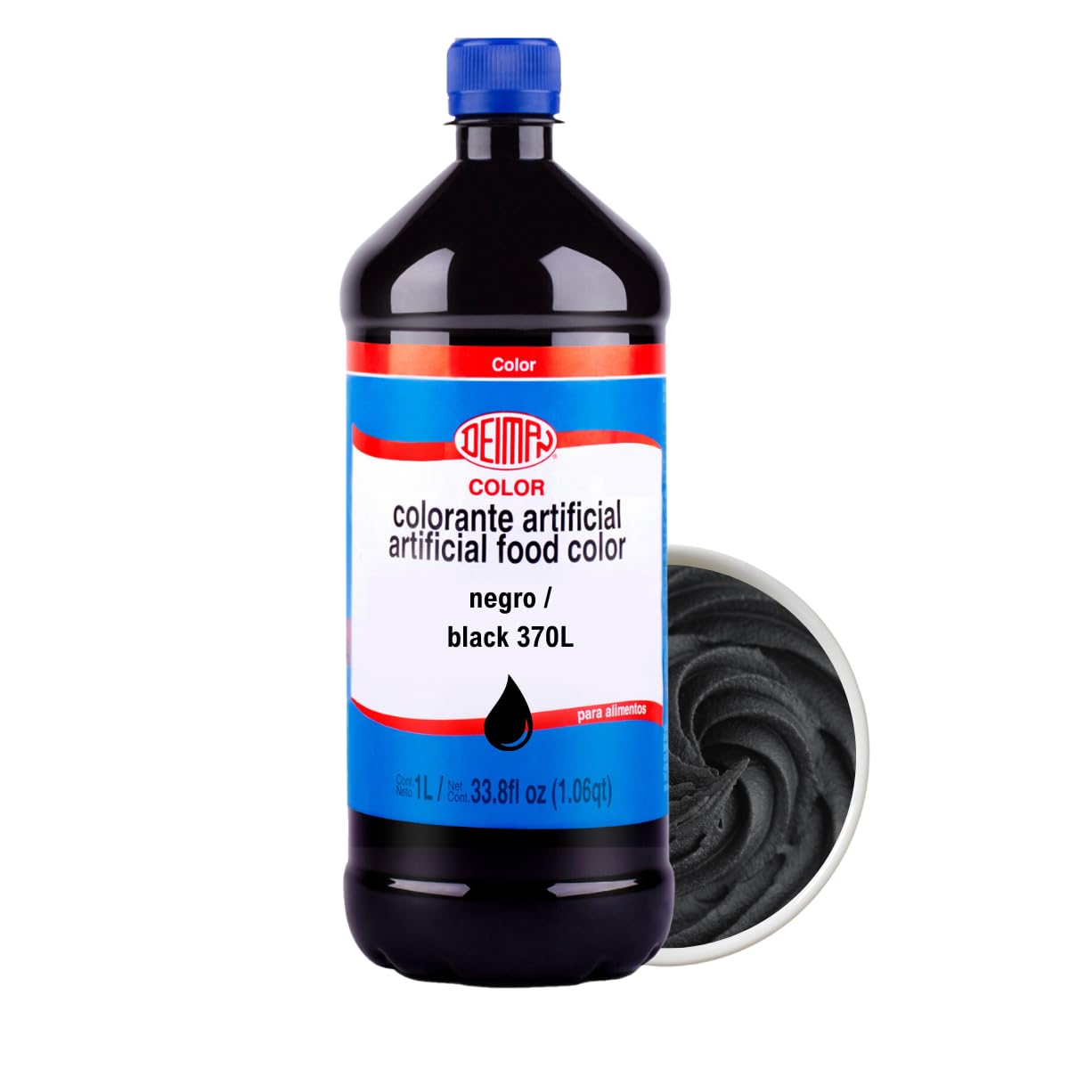 Deiman Artificial Food Color Black 370 L (33.8 fl oz)