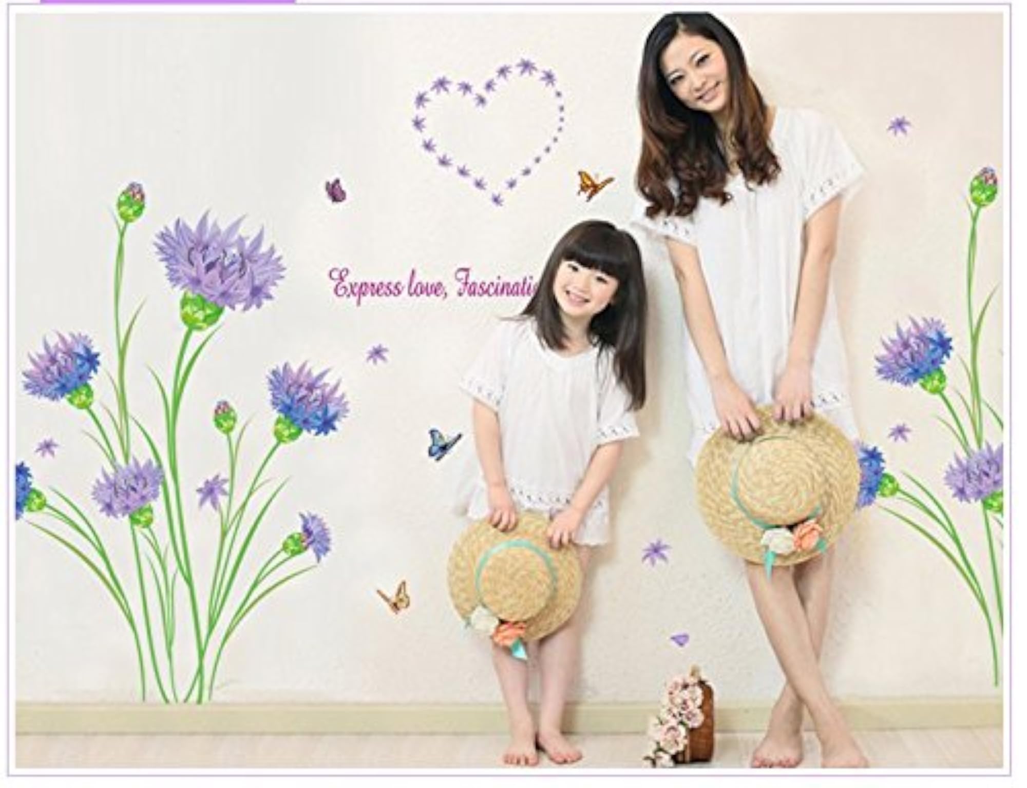 Purple Carnation Wall Stickers for Home Decor