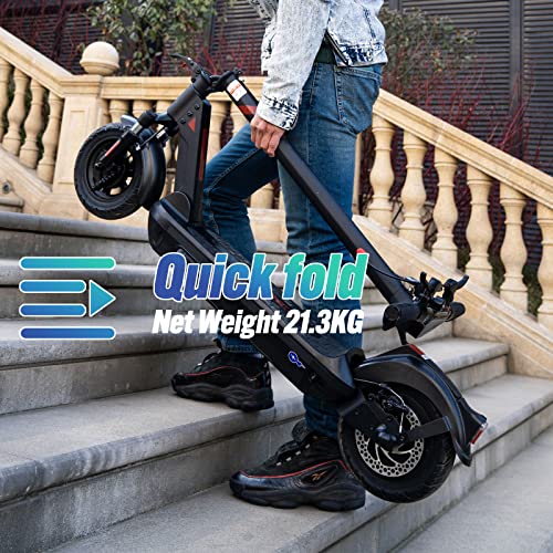 RCB Patinete eléctrico Adultos 10”, 500W, Capacidad de batería 11,4 AH, Kilometraje máximo 32 km, con App y Sistema de absorción de Doble Impacto,Carga máxima 150 kg