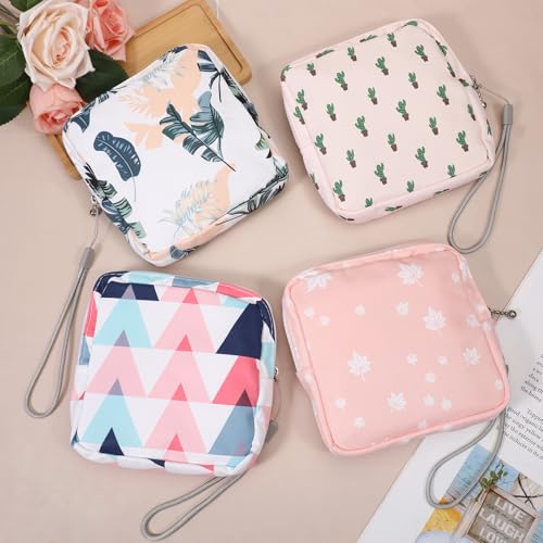 Image of 4 Pack Portable Sanitary Napkin Storage Bag, Samll Period Pouch for Purse Sanitary Pad Storage Bag Cute Menstrual Period Bags Feminine Care Period-Bags, Mini Pouch Feminine Pads-Bag Kit for Teen Girls