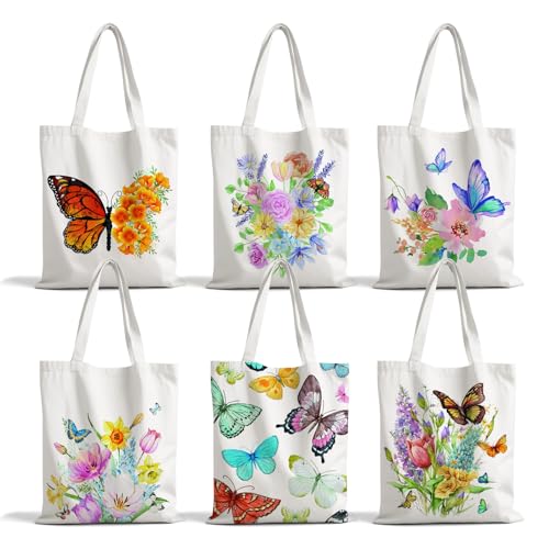 6PCS Spring Flower Party Tote Bags