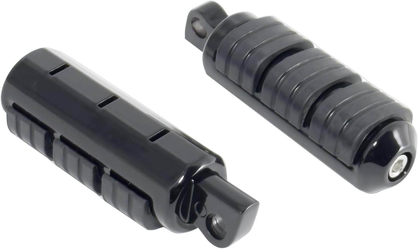 10mm Footpeg Highway Pegs Passenger Foot Peg Male-mount Footrest Pedal Fits For Harley Davidson Touring Street Glide Road King Road Electra Glid Softail Dyna Sportster 883 - Gloss Black