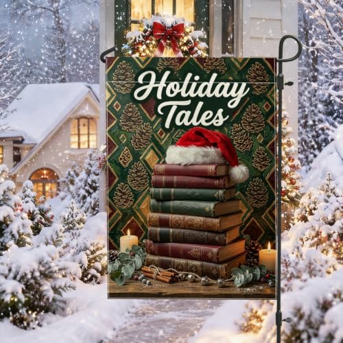 Holiday Tales Libro tema Libri Natale Giardino Bandiera 30,5 x 45,7 cm
