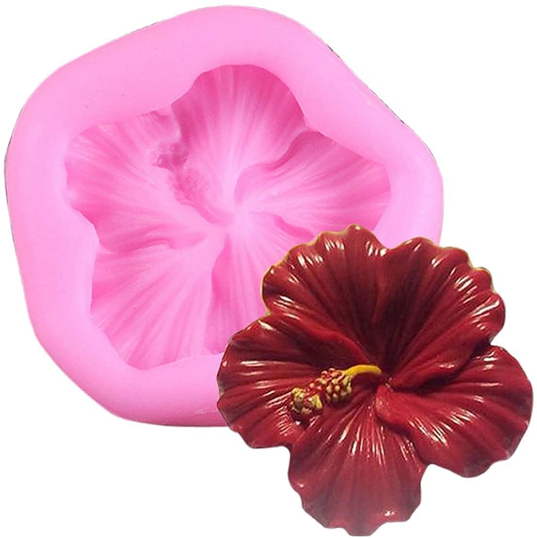 Hibiscus Mould Candle Making Mold for DIY Scented Candle Wax Waxmelts Aromatherapy Epoxy Resin Crafts Home Decor Gifts Keychain Handmade Soap Bath Bombs Clay Chocolate Fondant Cake Molds-image-39