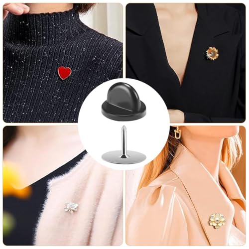 Image of PALAY 50 Pairs Rubber Blank Pin Backs Butterfly Clutch Backings Holder Tie Tacks, Replacement Lapel Enamel Pins Backings Clasps for Badge DIY Crafts Making (10mmx9mm)