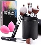 Pinsel ei und mischschwamm: Das pinsel-ei ist aus hochwertigem silikon hergestellt, um Ihre borsten gründlich zu reinigen. Der beauty-schwamm kann sowohl nass als auch trocken verwendet werden, um ein zartes make-up zu kreieren