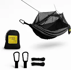 Rede de Descanso com Mosquiteiro Casal Dupla (Preto)